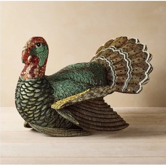 Festive Green and Brown Turkey Decor - Picture 3 of 4
